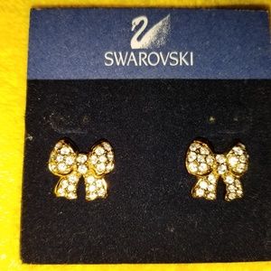 SWAROVSKI  GOLD TONE NEW WITH TAG EARRINGS
